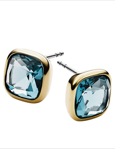 MICHAEL KORS Gold-Tone and Blue Stone Stud Earrings